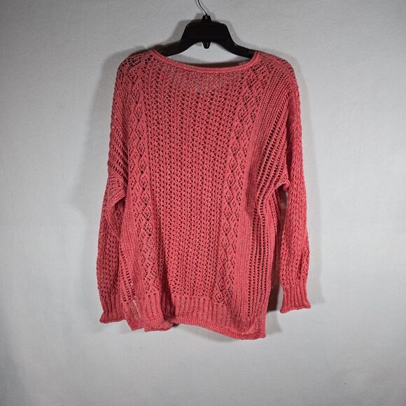 Chicos Pink Shimmer Sweater Size 0 Small, Gently Used, slip holes, summer cover - Picture 8 of 12